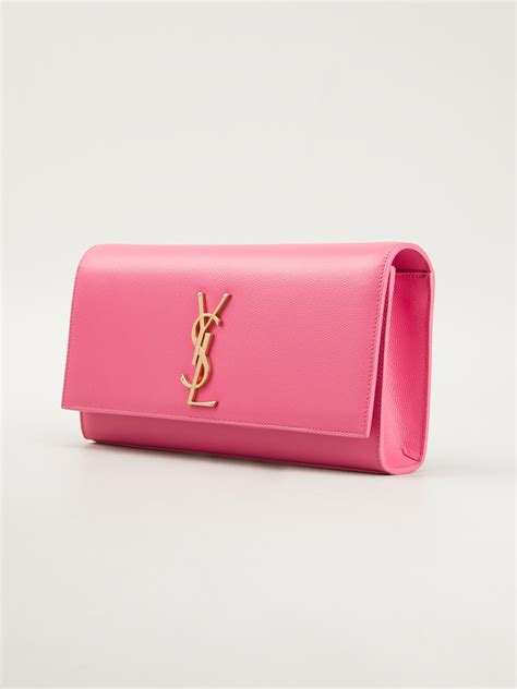 ysl bright pink clutch|saint laurent evening clutch.